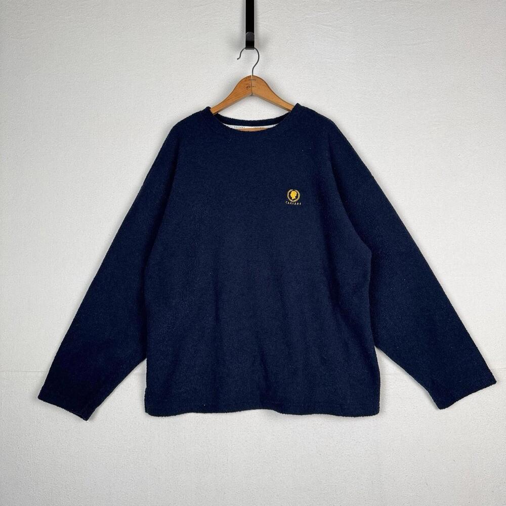 Vintage 90's Caesars‎ Fleece Sweatshirt Blue Logo Size XL Unisex Made In USA